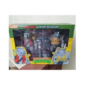 NECA Teenage Mutant Ninja Turtles Super BeBop And Mighty Rocksteady TMNT Figures